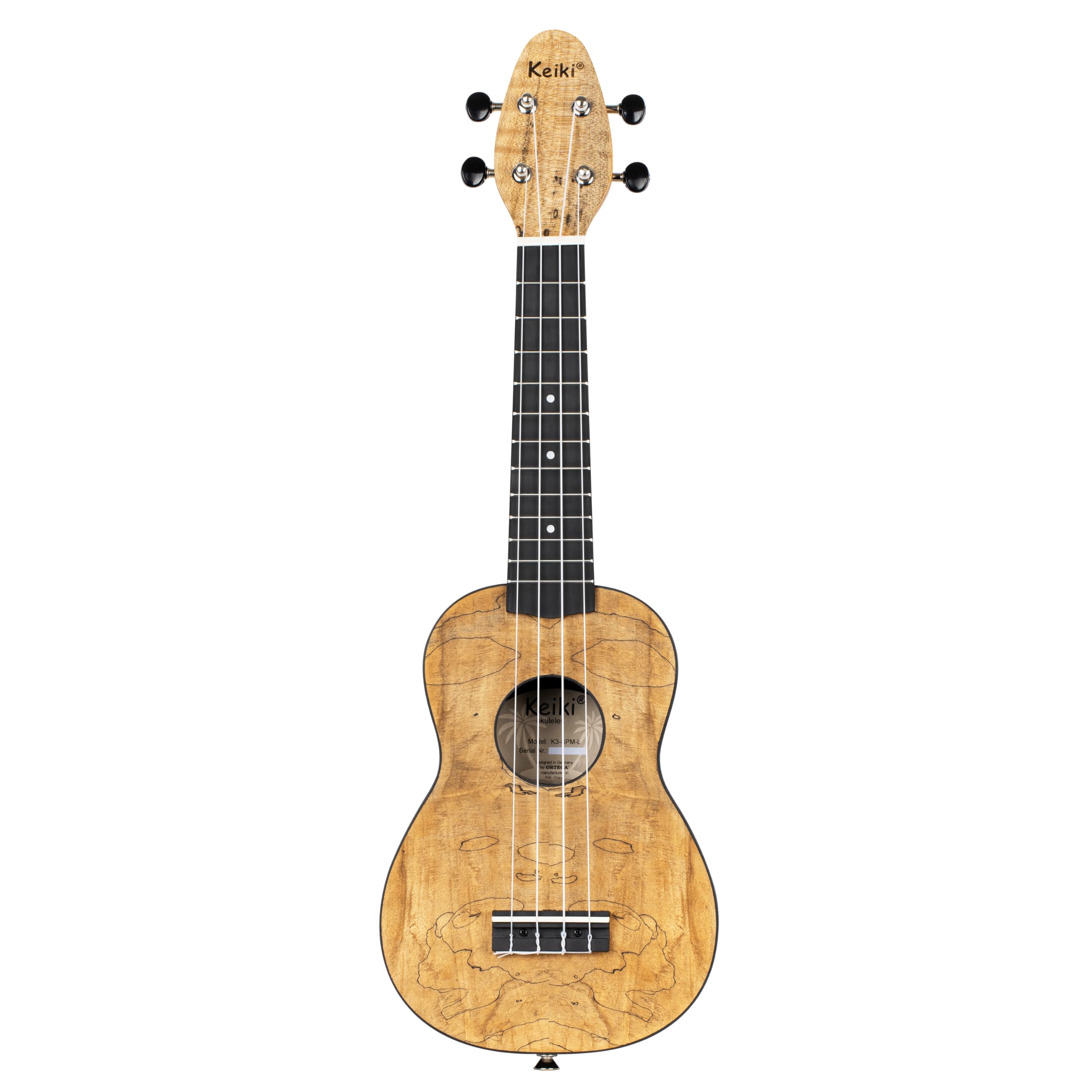 Ortega Guitars Ukulélé Soprano Gaucher – Acoustique – Série Keiki K3 – Accessoires Inclus – Érable échauffé / ABS, Naturel (K3-SPM-L)