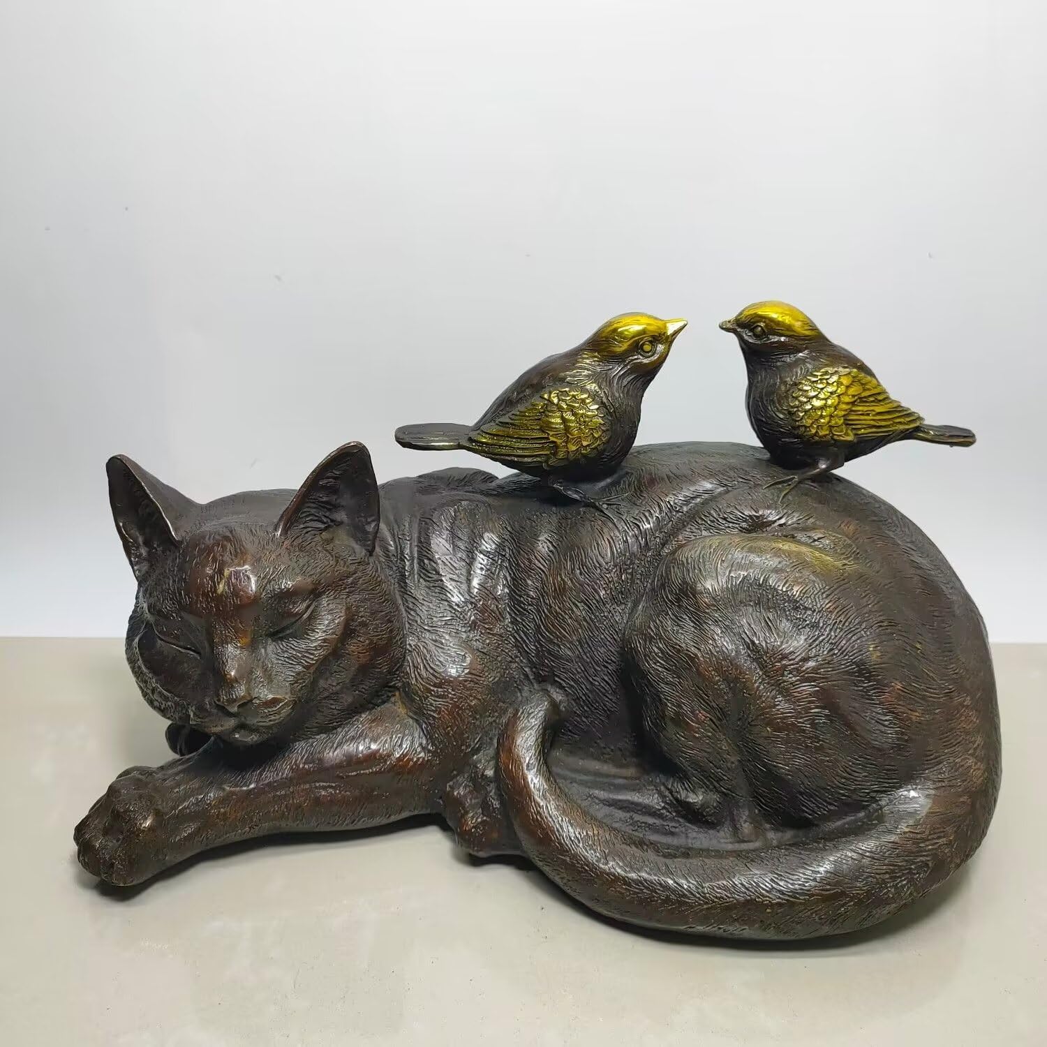 Dytartzx Pure copper Lucky Cat statue Lucky Cat Home shop checkout decor Wealth and good luck