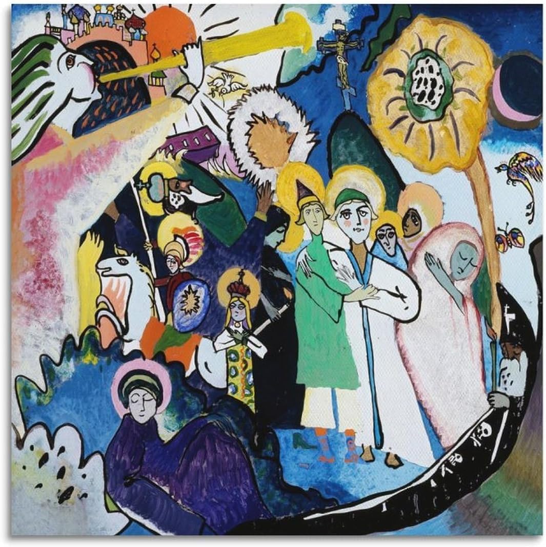 ZZYGGN GMGSW All Saints Day by Wassily Kandinsky Canvas Poster Abstract Wall Art Painting Wassily Kandinsky Prints for Home Picture Decor 50x50cm Frameless