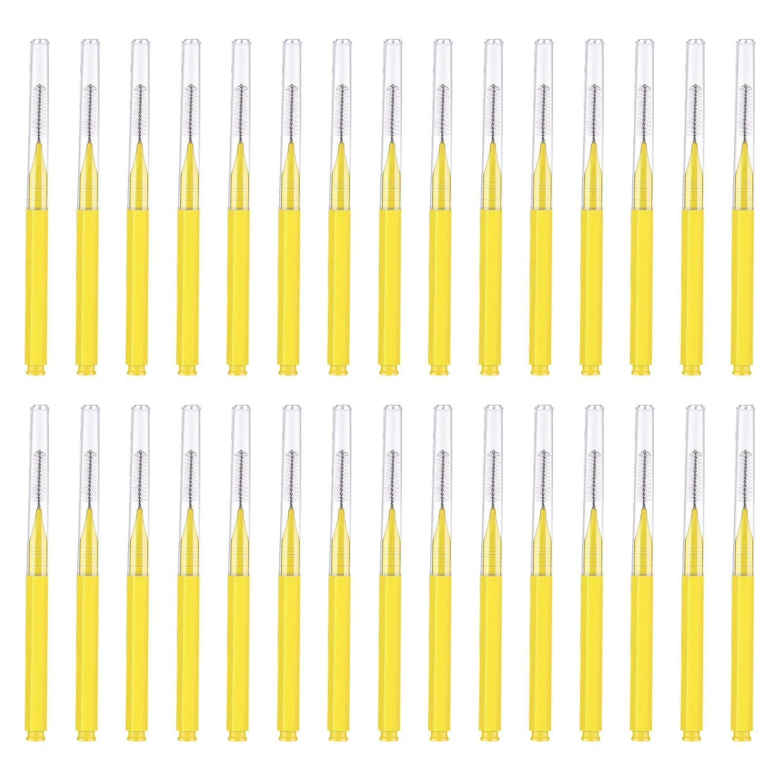 30PCS Yellow Dental Brushes Interdental Brushes Yellow Brushes Floss Brushes Yell ow Interdental Brush ES Interdent al Floss Picks for Between Teeth Toothbrush and Oral Gums-picture-37