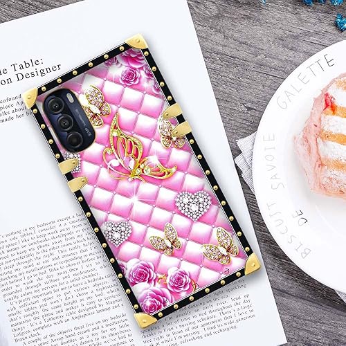 Miniatura 5 de DAIZAG Funda compatible con Moto G Stylus 2022, diseño de mariposa de oro rosa, elegante, elegante, decoración dorada, suave, antiarañazos, funda