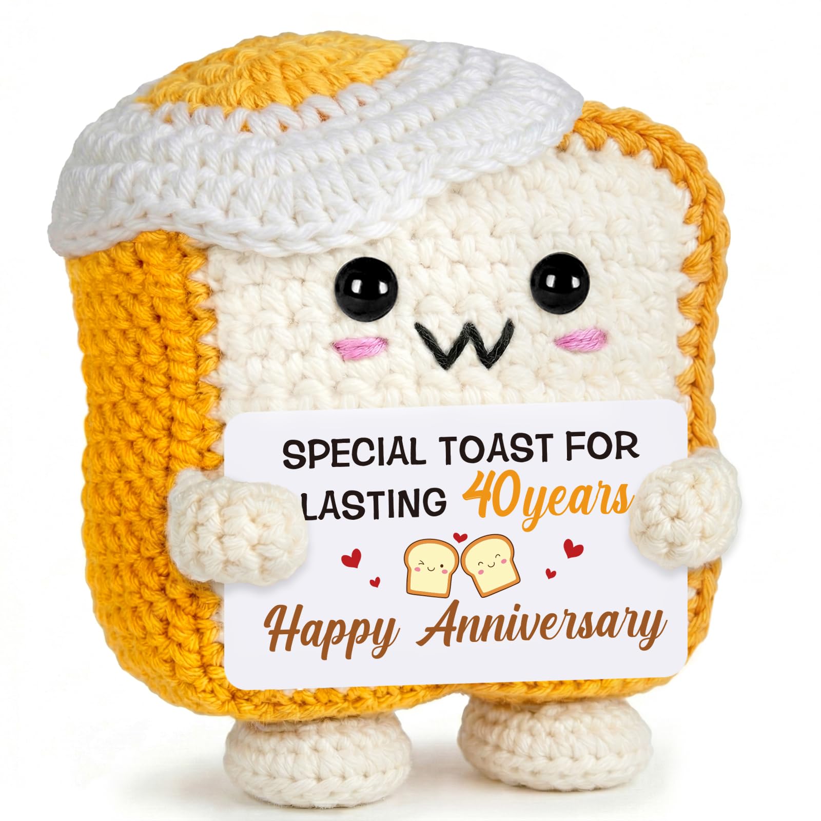 40th Anniversary Wedding Gifts - Positive Emotional Support Crochet Toast