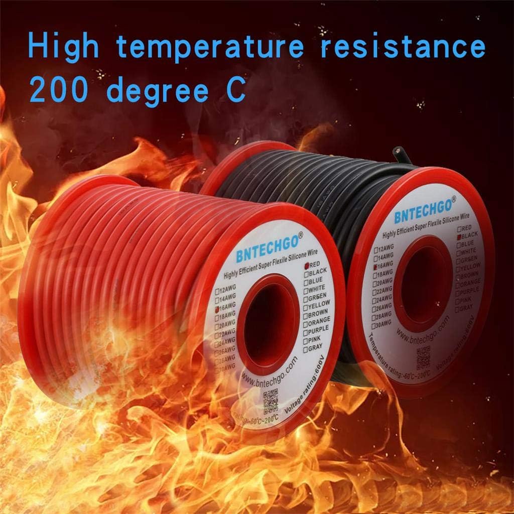 BNTECHGO 16 Gauge Silicone Wire Spool red and Black Each 50ft Flexible 16 AWG Stranded Tinned Copper Wire - Image 4