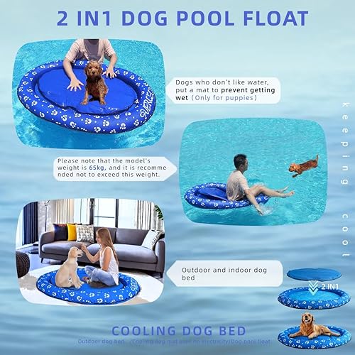 Miniatura 3 de Flotador de piscina para perros, flotadores inflables para piscina, flotadores de piscina para perros pequeños, medianos y grandes, a prueba de