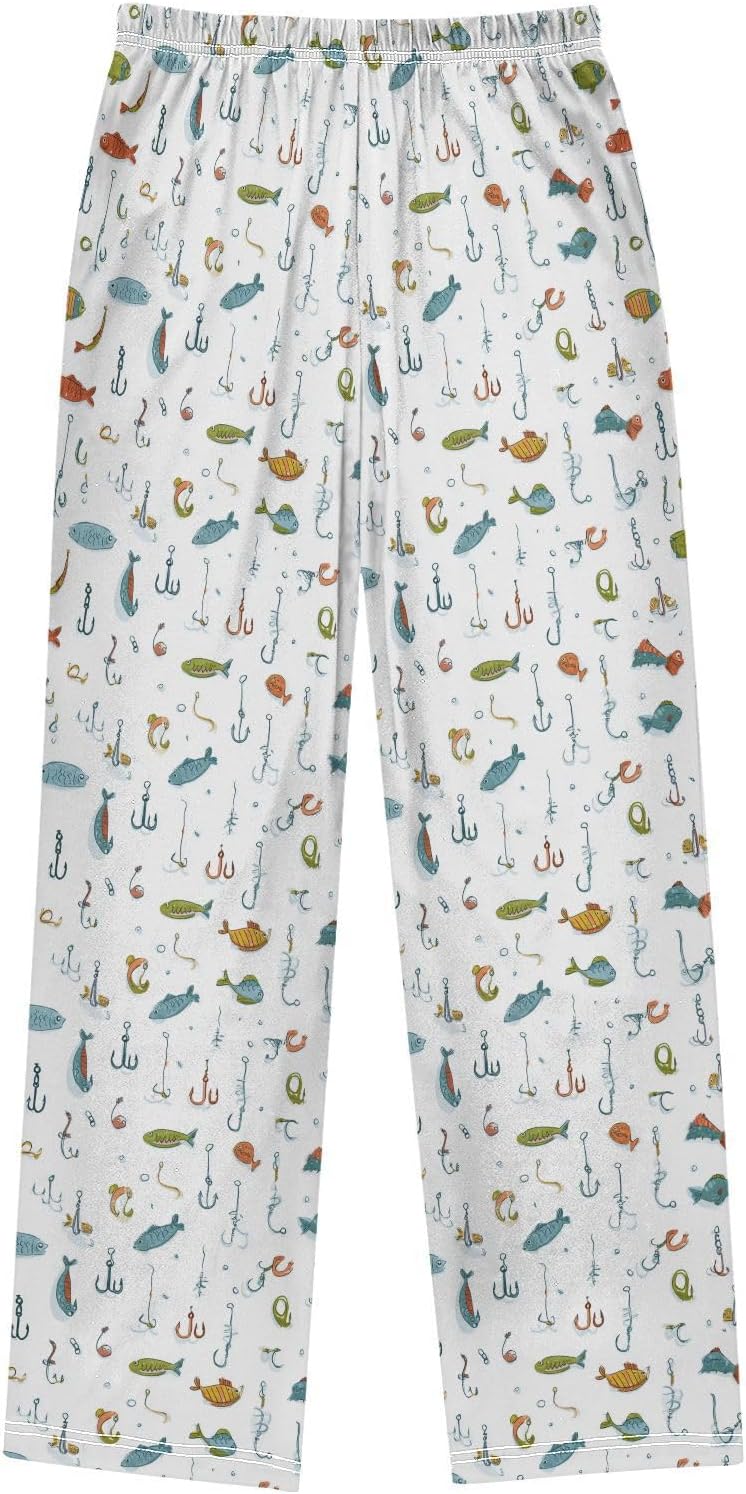 Fishing Lures Elements Pajama Pants Soft PJ Bottoms Lounge Pants for Sleepwear Sport Size 6–14 Years - Image 2