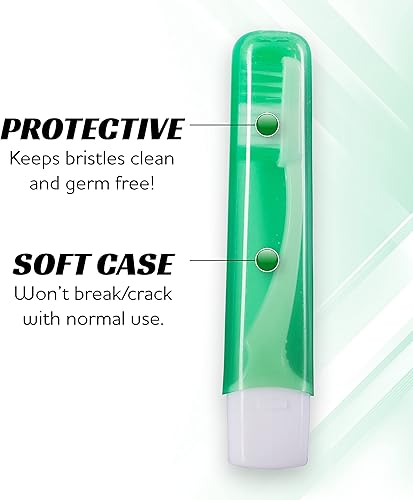 Miniatura 3 de Lingito Cepillos de dientes de viaje, mini cepillo de dientes con cubierta de cepillo de dientes, cepillo de dientes de camping, cepillo de dientes