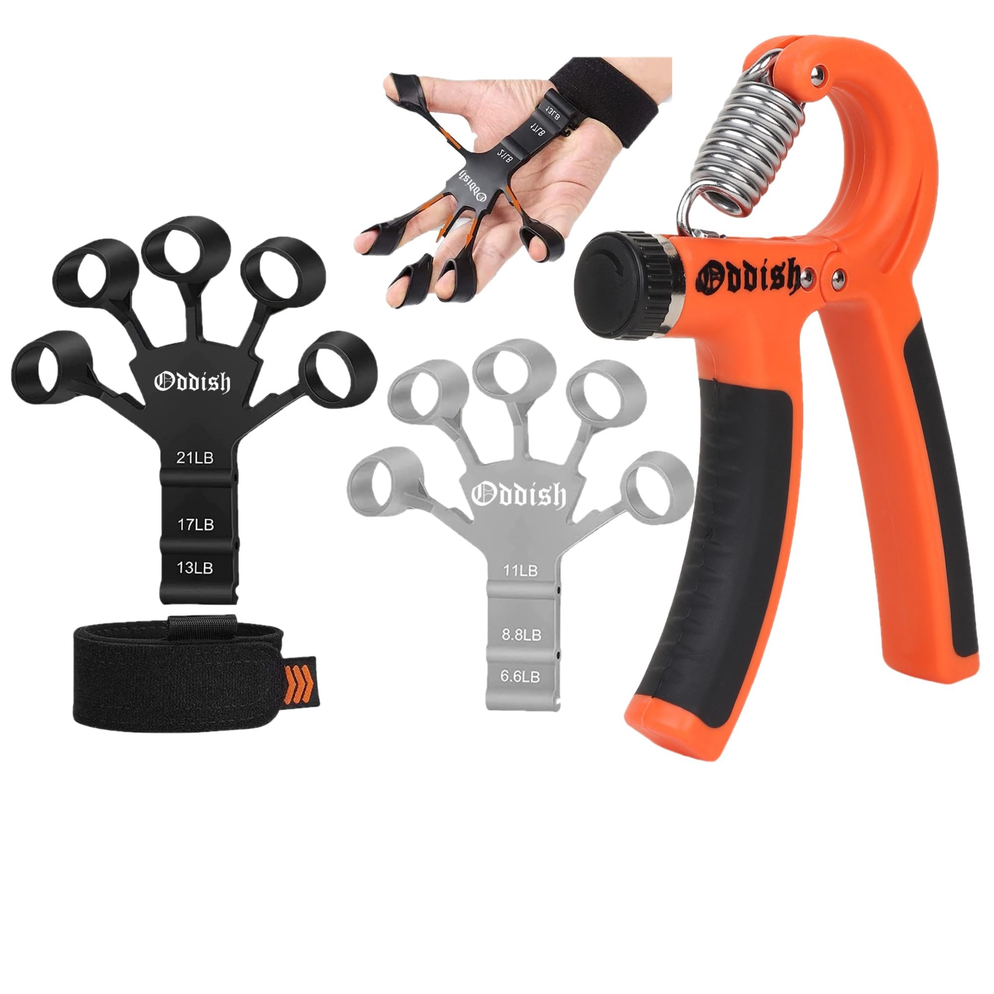 ODDISH; way to fitness New Finger Gripper-Strengthener For Climbing,Guitar,Forearm,Exerciser For Hand,Finger,&Wrist Muscles-Compact&Portable Finger Stretcher For Man&Women(Orange Hg With New Finger) (B0BRL1WYDS) Amazon Price History, Amazon Price Tracker