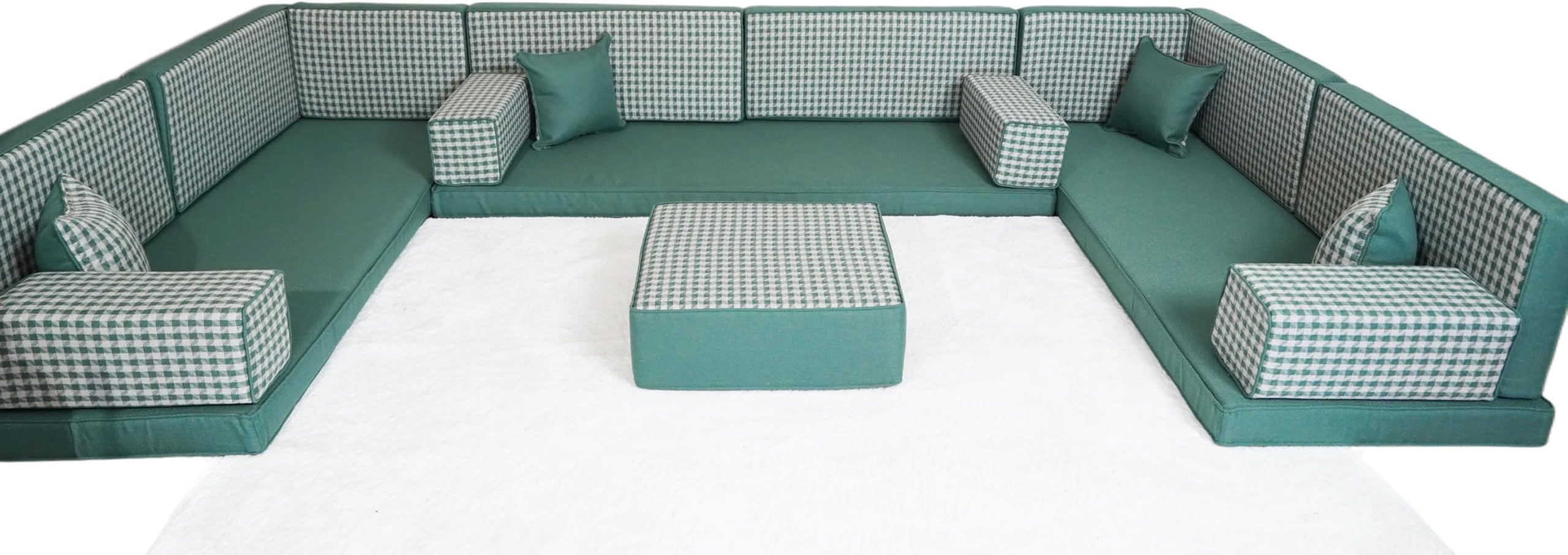 arabicsofa Middle Eastern Moroccan Majlis Seating – U Shaped Arabic Floor Cushion for Living Room – Sectional Sofa Set
