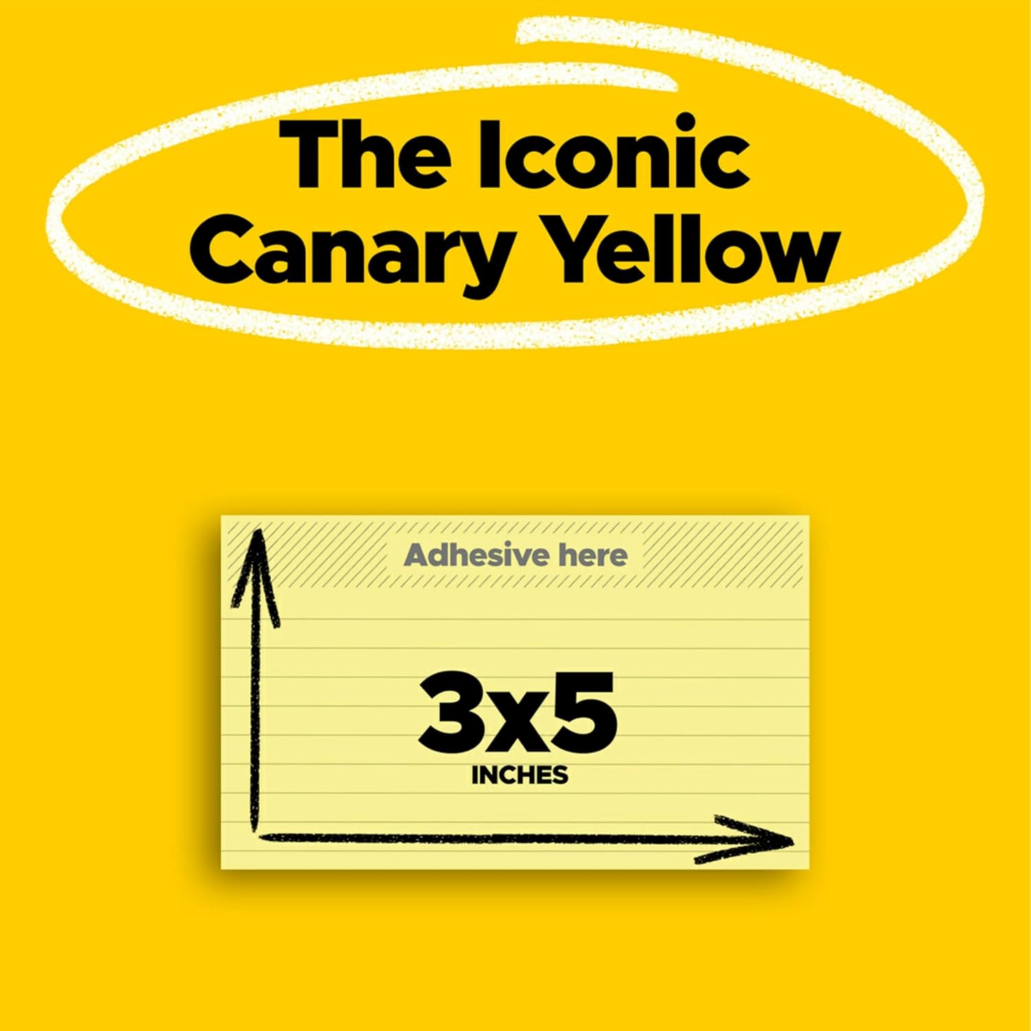 Post-it 635YW Original Pads in Canary Yellow, 3 x 5, Lined, 100-Sheet, 12/Pack