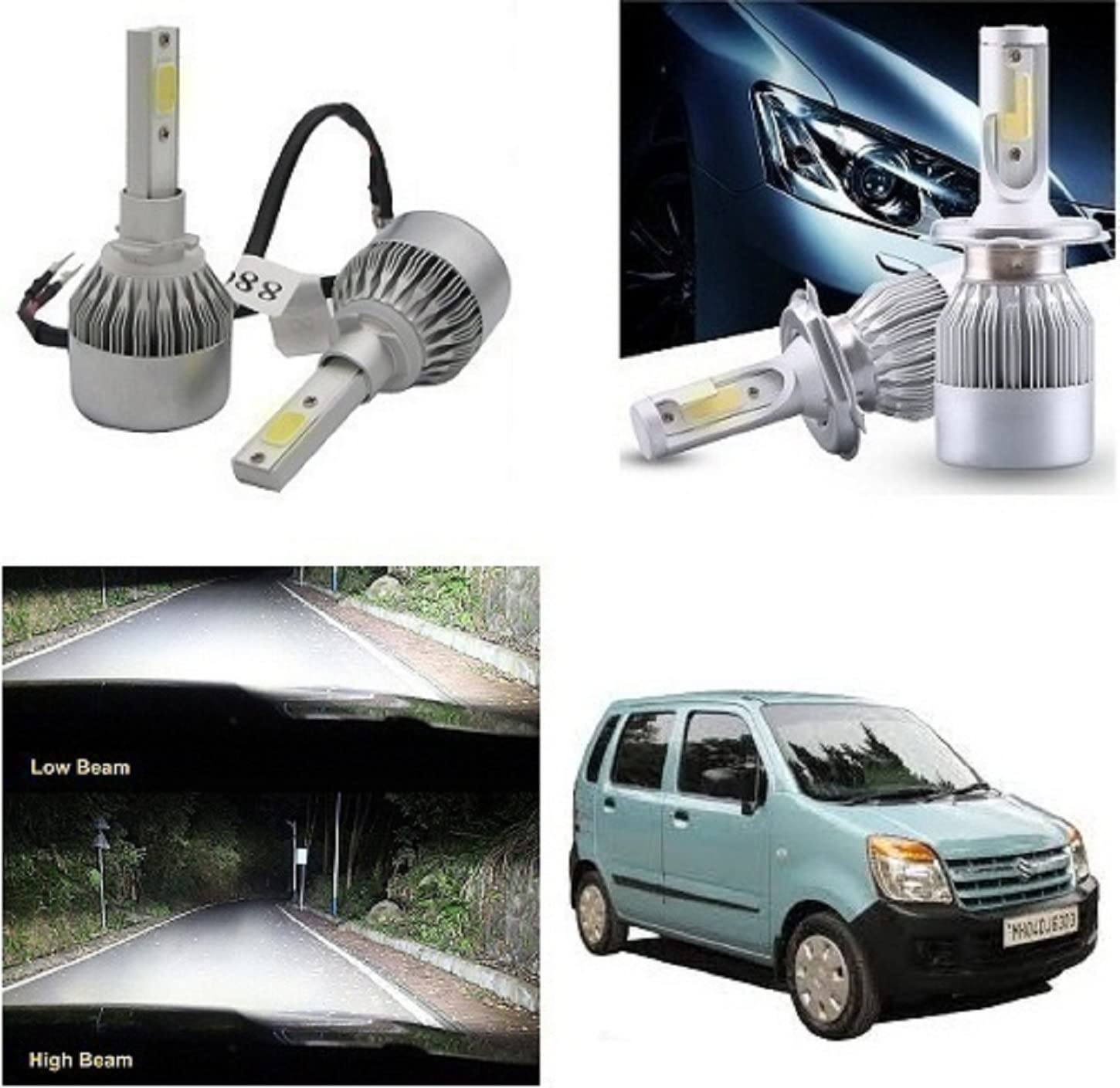 RS Enterprises car headlight bulb HID LED (white) For Maruti Suzuki Wagon R 2008
