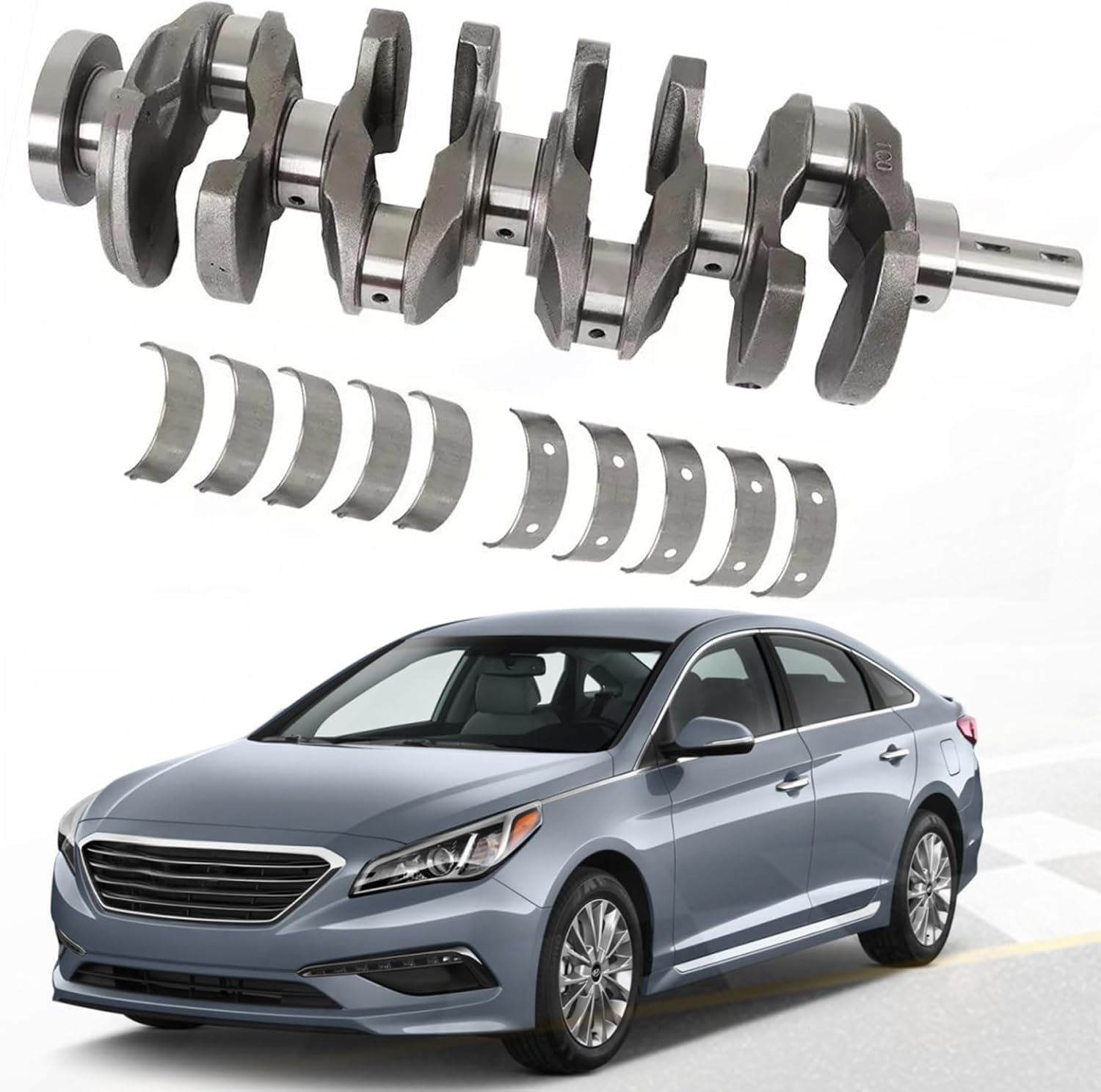Engine Crankshaft and Bearings kit Replacement for Sonata Tucson Santa Fe Optima Sorento 2.4L 2010-2020 23111-2G230 23111-2G200