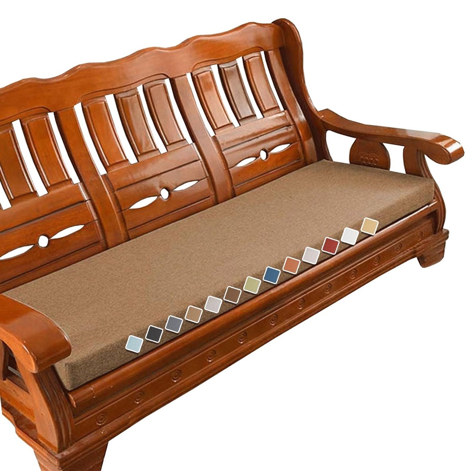 Versatile Indoor/Outdoor Bench Cushion - 150cm/120cm/100cm/90cm x 40cm/35cm/50cm - 2/3 seater Non-Slip Seat Pad for Bay Windows,Garden Patio,Long Chairs,Swings & Porch Furniture(Coffee,60x40x5cm) โ image 1