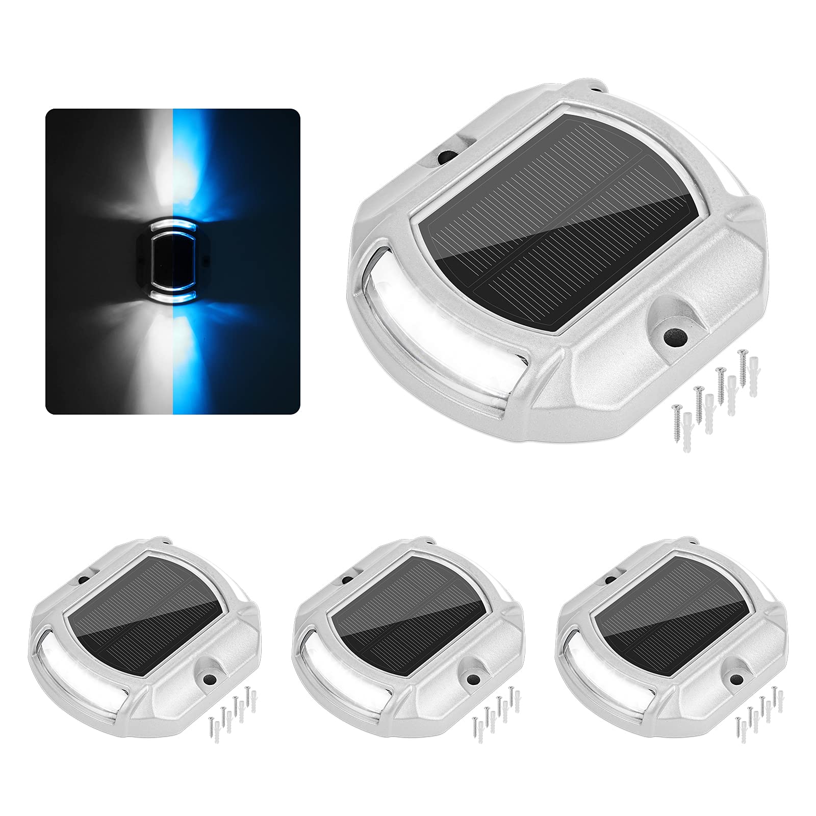 Buy VOLISUN Solar Driveway Lights Dock Deck Lights 4Pack,2 Colors in 1