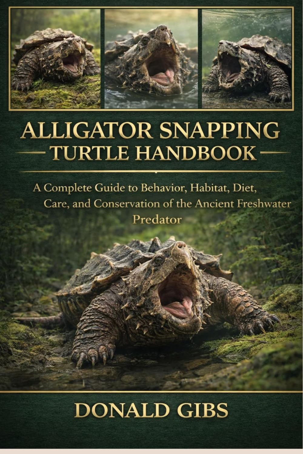ALLIGATOR SNAPPING TURTLE HANDBOOK: A Complete Guide to Behavior, Habitat, Diet, Care, and Conservation of the Ancient Freshwater Predator.