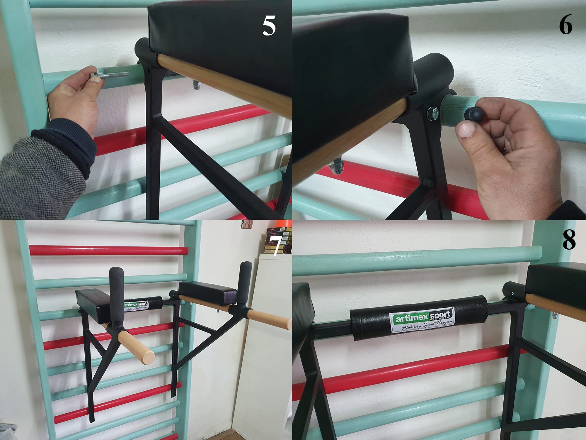 ARTIMEX parallele di Metallo per spalliere - utilizzato in Case, palestre o Centri Fitness per Allenamento e Fitness, codice 270