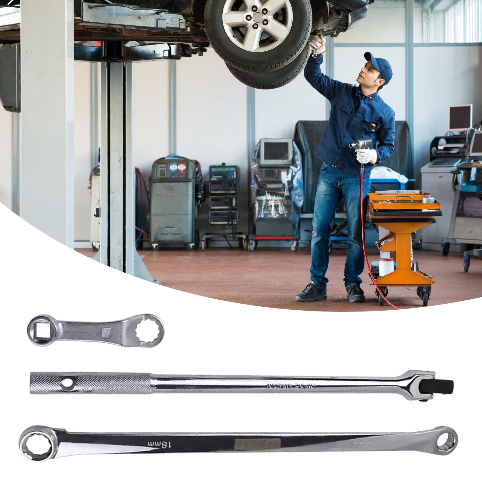 Clé de réglage de carrossage en acier pour essieux arrière - Clé d'alignement des roues - Outil automobile