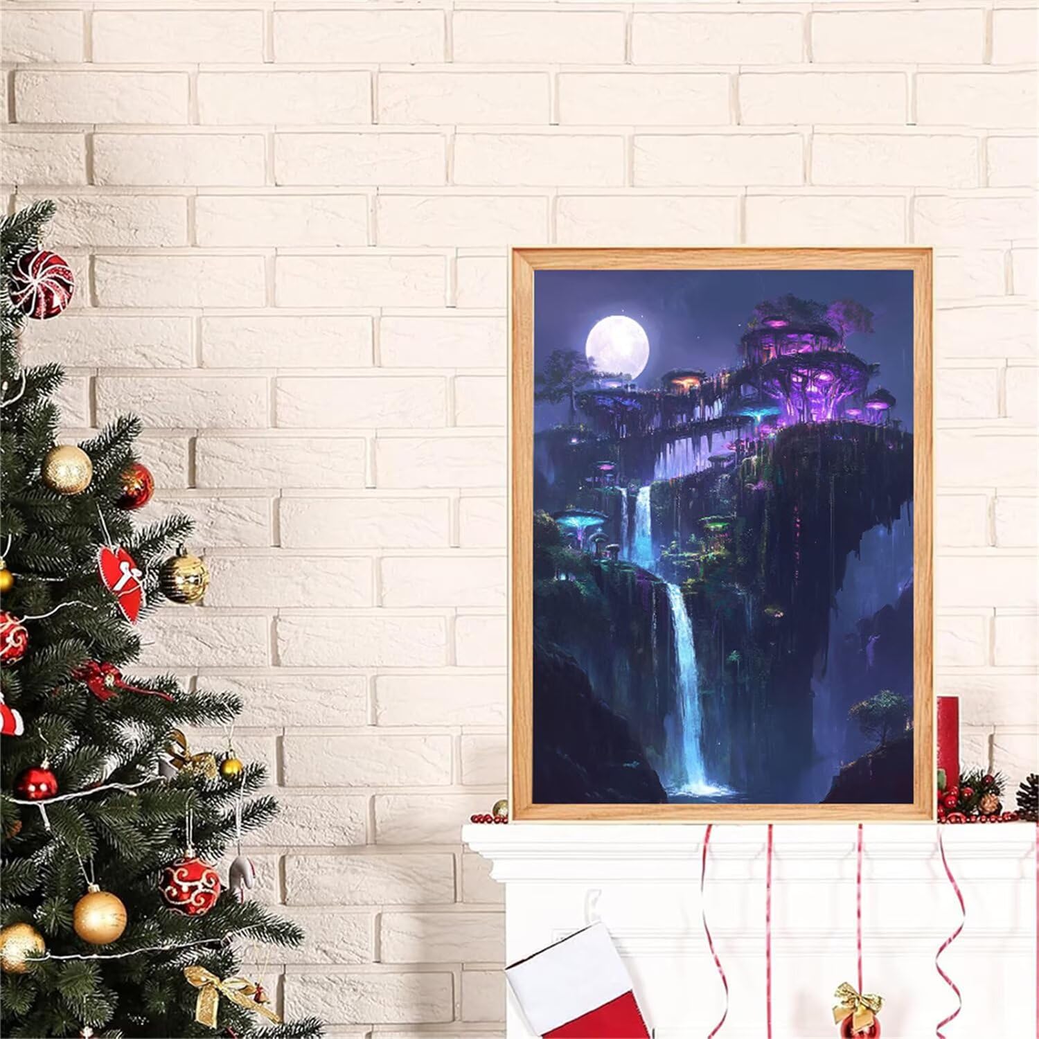 Malowanie diamentami do malarstwa, dla dorosłych, księżyc, 5D, obraz diamentowy 5D, zestaw do majsterkowania, dla dorosłych, jako prezent, relaks i dekoracja ścienna do salonu, 60 x 180 cm, J0-713