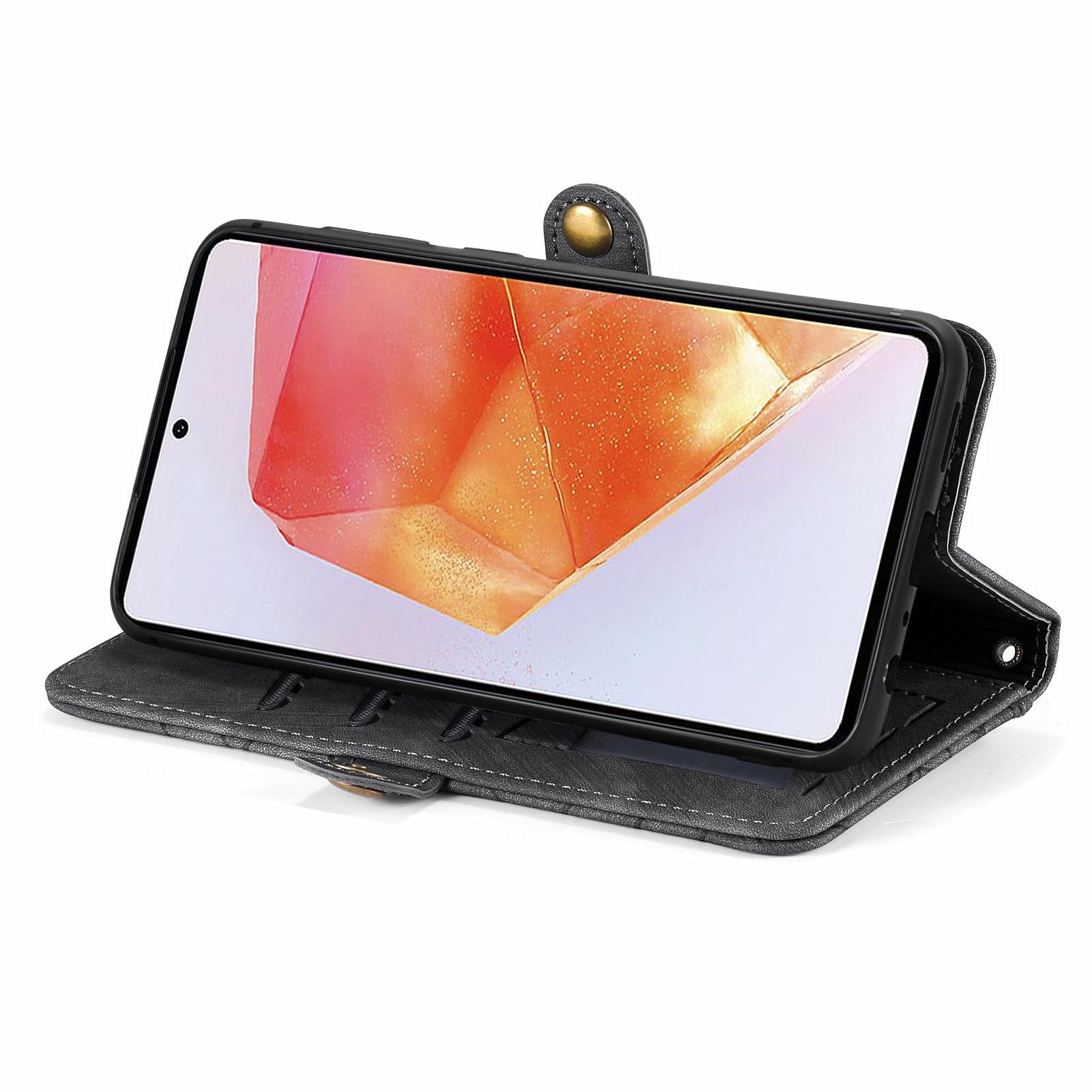 Cover Topme Per Realme 12 5G/12X 5G: Morbida TPU Con Texture Pelle E Dettaglio Metallo - Arancione