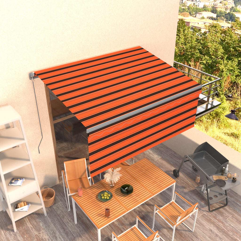 Auvent rétractable manuel 3x2,5 m pour store extérieur de terrasse