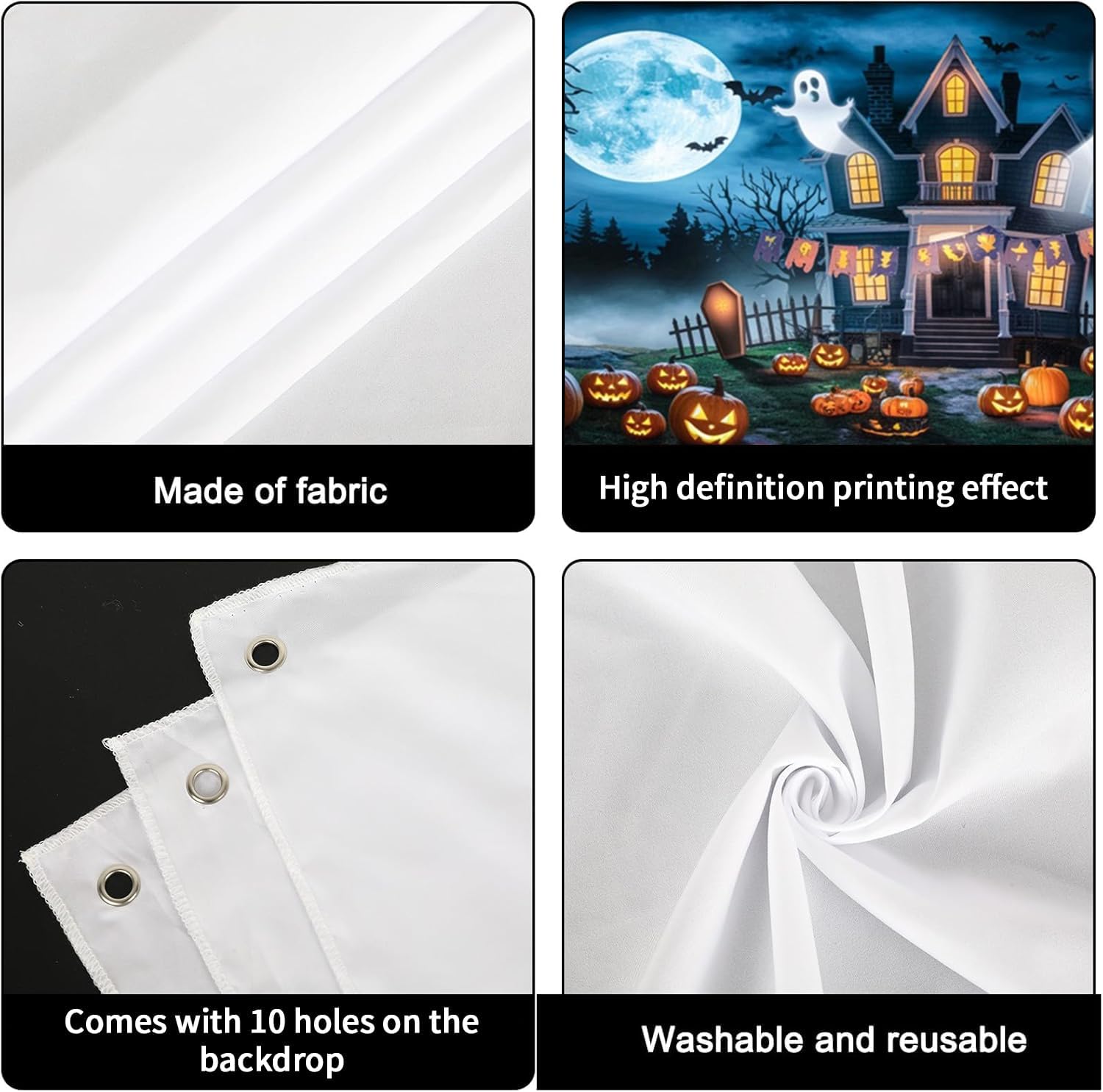 Halloween Garage Door Decorations 7x16ft Large Halloween Garage Door Cover Full Moon Night Scary Bats Pumpkin Lantern Ghost Castle Backdrop Decoration Indoor Outdoor Wall