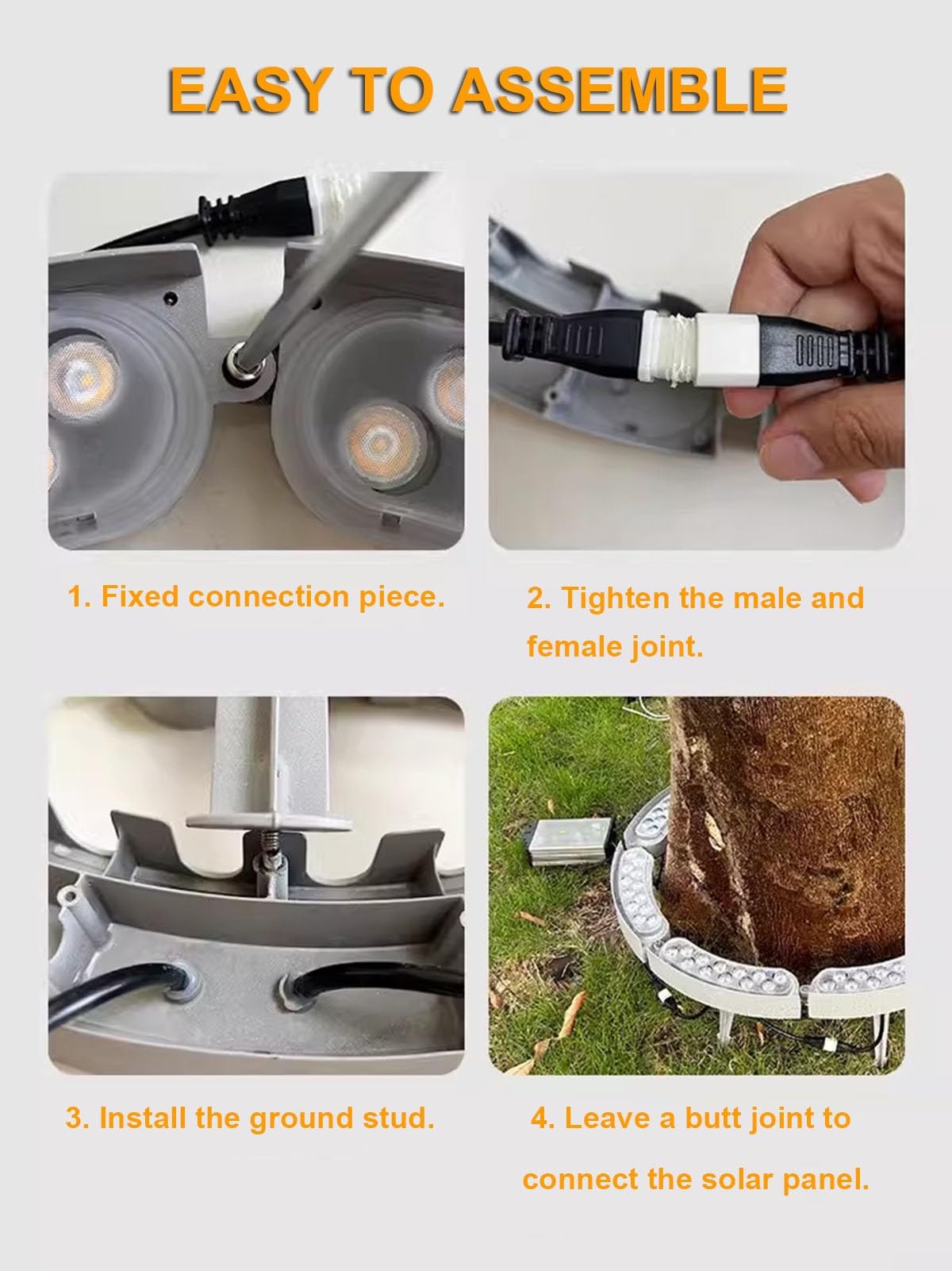 Faretti da giardino a LED a energia solare, per esterni, a bassa tensione, per fioriere e alberi, luce bianca calda, confezione da 6