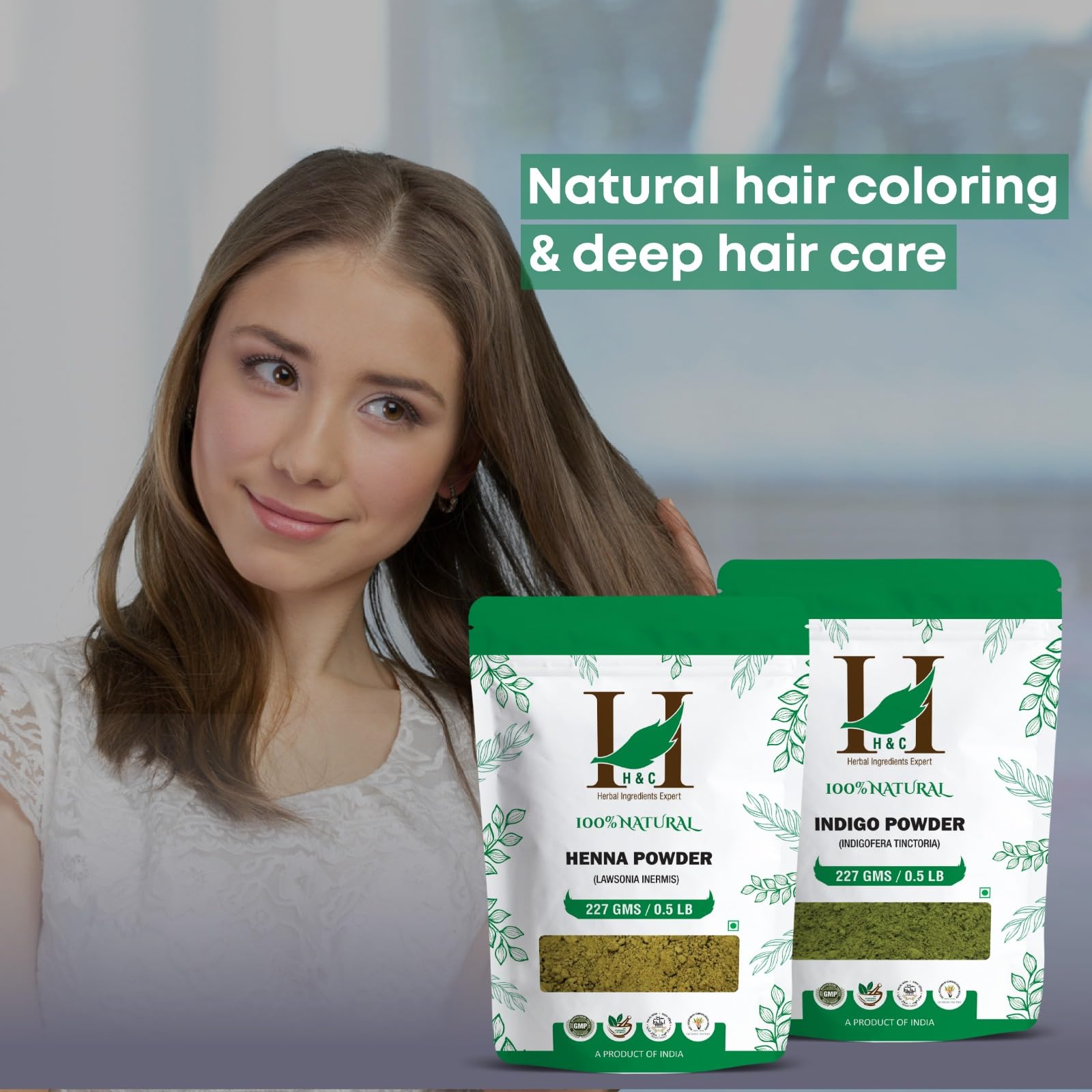 H&C Henné e Indaco Polvere Combo Pack - 227 Grammi Ognuno | Per Colorare i Capelli