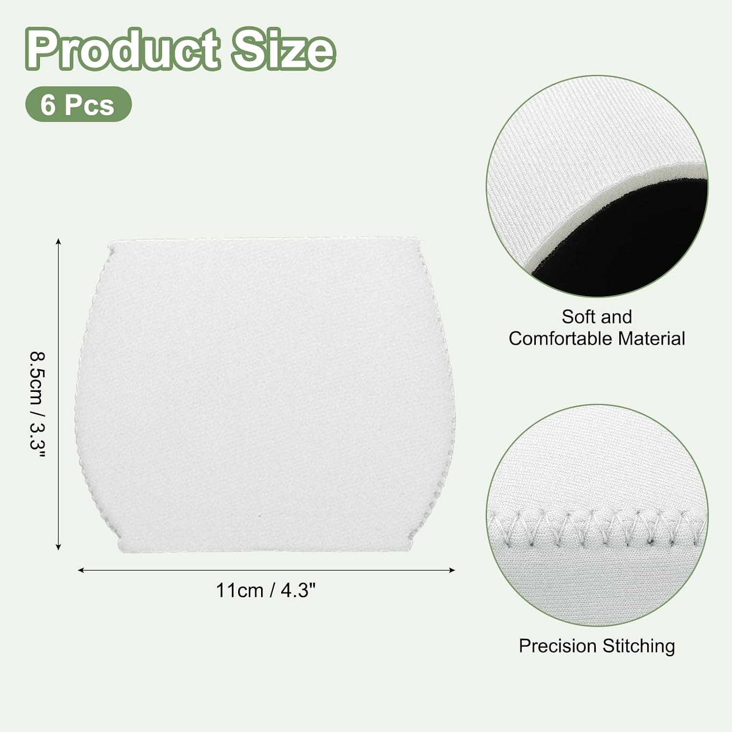 uxcell 6 Pcs Sublimation Blank Wine Glass Sleeves, Reusable Neoprene Insulated Wine Glass Cover Protector for Cold Drinks Sublimation Ornaments Supplies, White image 2