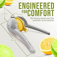 Vista 5 de Zulay Kitchen Exprimidor de Limón 2 en 1 de Metal - Exprimidor Manual Resistente de Máxima Extracción que Obtiene Hasta la Última Gota - Exprimidor