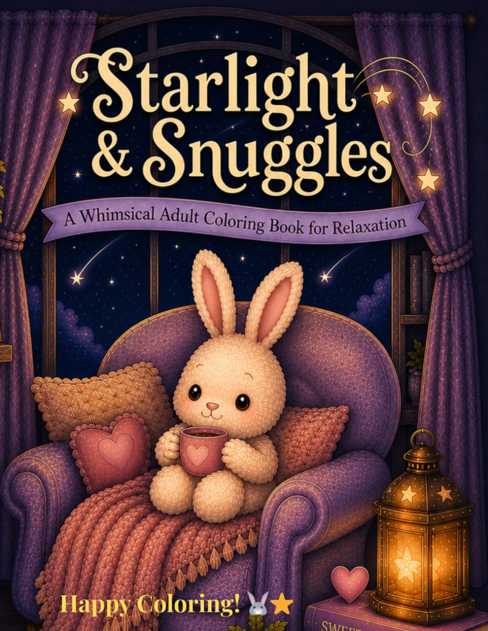 Starlight & Snuggles: A Whimsical Adult Coloring Book for Relaxation