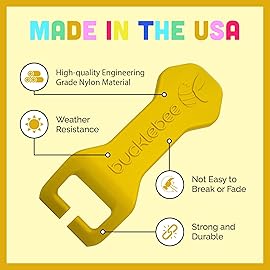 Bucklebee Easy Car Seat Buckle Release Aid for Children Unbuckle Car Seat Release Tool - Button Pusher - Opener for Nails - Buckle Release Tool (1 Pack Yellow)