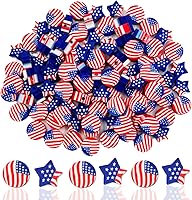 Vista 11 de 100 piezas de cuentas de shamrock de San Patricio hechas a mano de arcilla polimérica, cuentas espaciadoras de arcilla polimérica con estampados