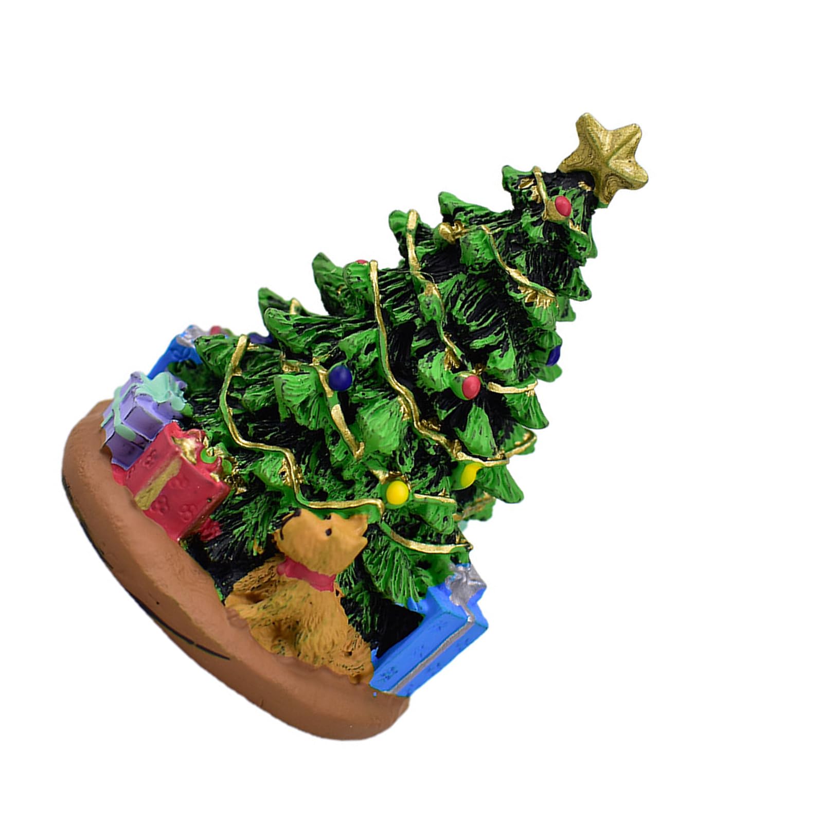 YWLUUOO Artistic Holiday Pine Sculpture Resin Crafted Tabletop Decoration for Christmas Party Shelf Display Christmas Tree Figurine Small Tree Statue