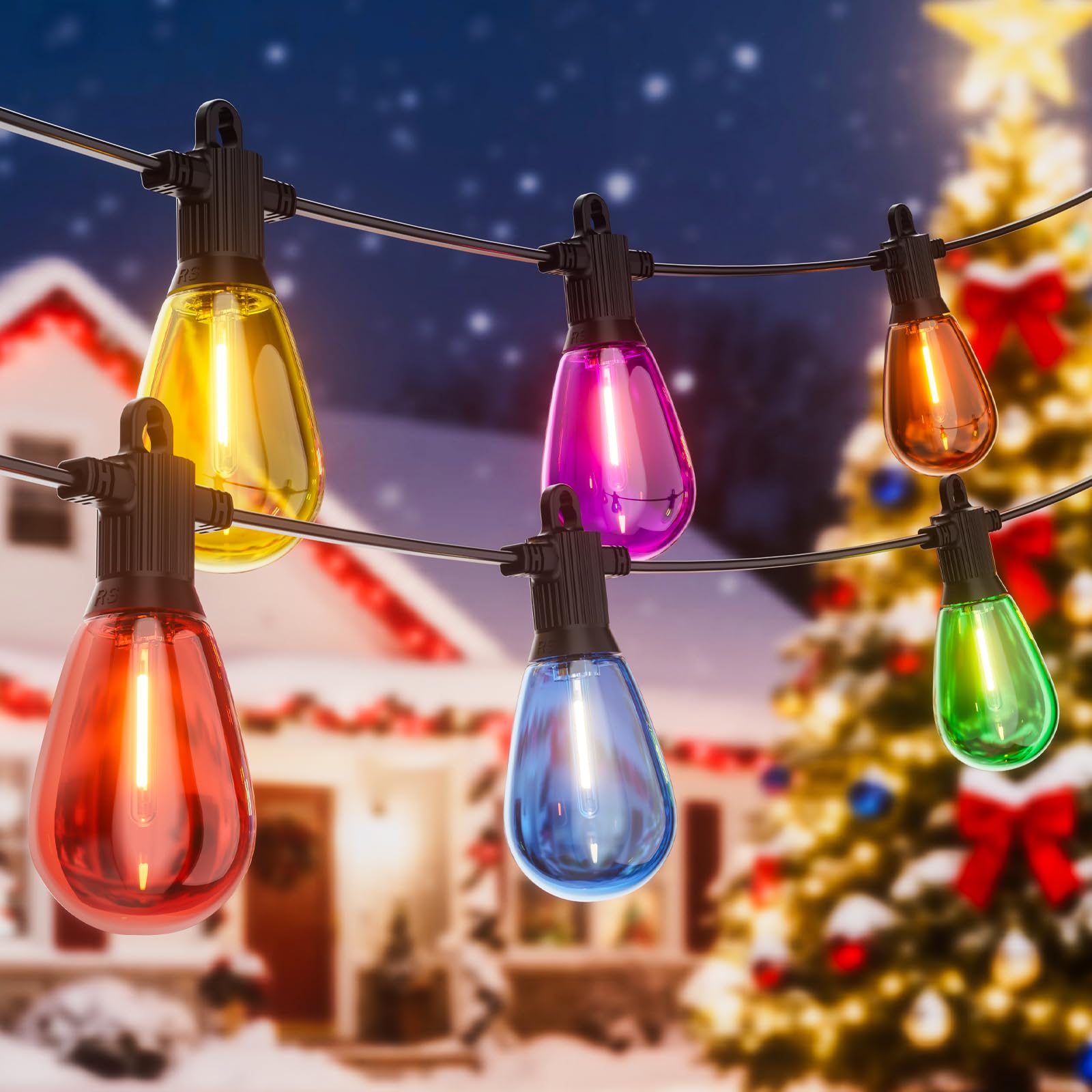FOOMAN 25m Christmas Festoon Light Outdoor IP65 Garden Light Main Powered
