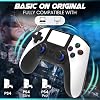 Controlador inalámbrico Bluetooth megacom para P4/PC con 2 teclas traseras reasignables | Vibración dual, panel táctil, altavoz integrado, conector de audio de 3.5mm, batería recargable, alcance inalámbrico de 33 pies 27 jun 2025 5