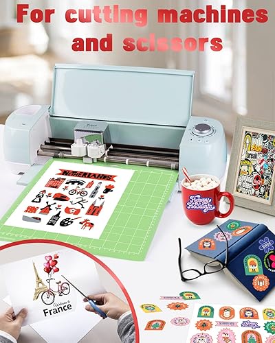 Miniatura 4 de Weliu Papel adhesivo de vinilo imprimible para impresora de inyección de tinta, blanco mate, 21 hojas de 8.5 x 11 pulgadas, papel adhesivo