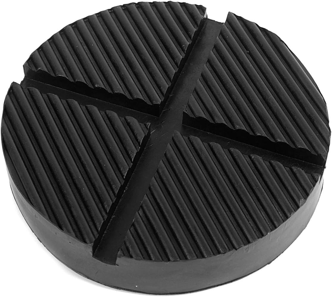 PARTOLFloor Jack Rubber Pad Universal Floor Jack Pad Adapter Pinch Cross Slotted Frame Rail Floor Jack Disk Rubber Pad Pinch Weld Side Frame Rail Protector Puck/Pad