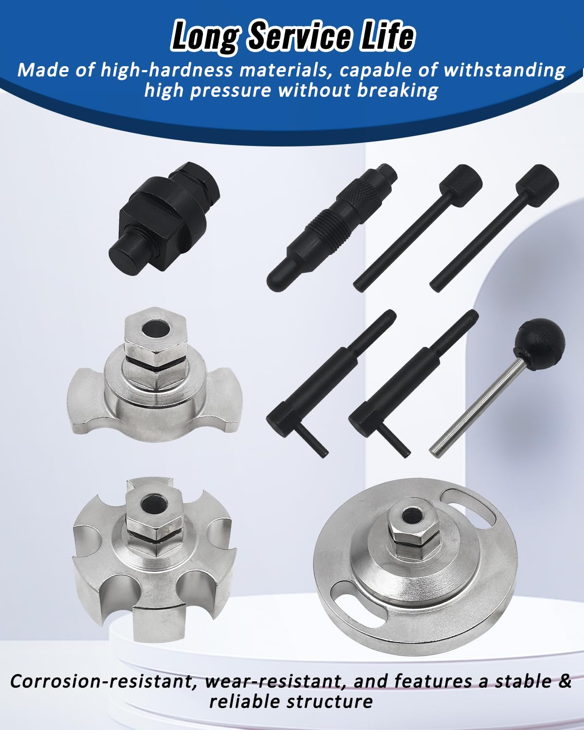 Strumento Regolazione della fasatura Motore Compatibile con VW Audi 2.7 3.0 TDI, Blocco dell'albero a camme e dell'albero Motore sostituisce T40049, T40058, T40060, T40061, T40062, 3359, 3242