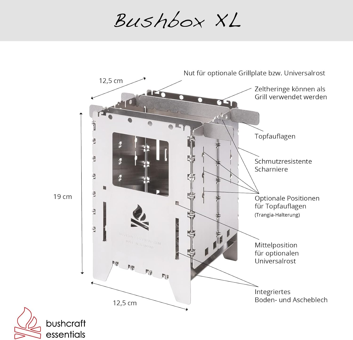Bushcraft Essentials Outdoor Stove Bushbox XL Combination Kit