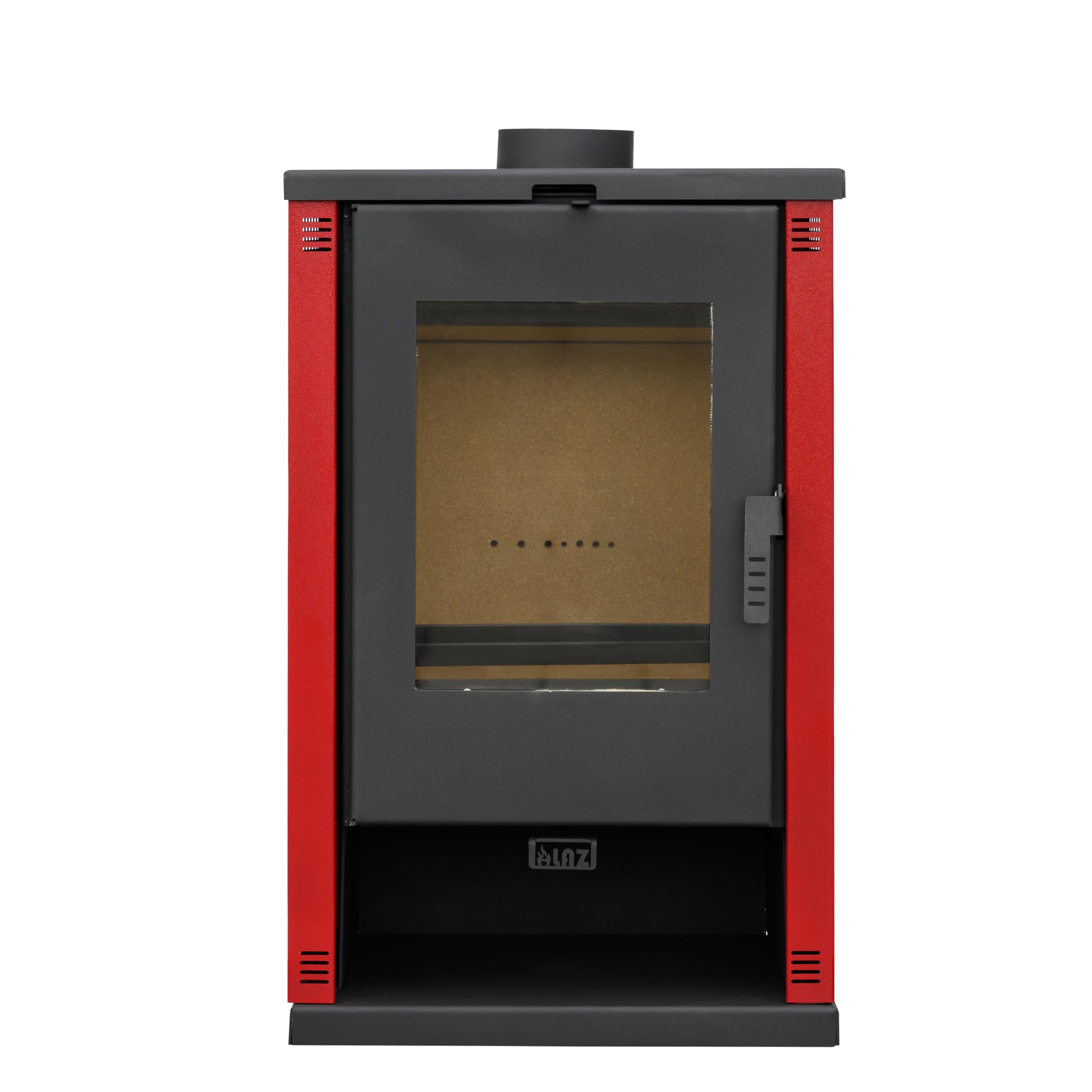 ALAZ Mouse K9-MAX Kaminofen 10 kW – Holzofen Burgunderrot | Brennraum mit Schamott & großem Sichtfenster | Für Holzscheite bis 50 cm | Griffdesign +2 cm verbessert | Energieeffizienzklasse A+