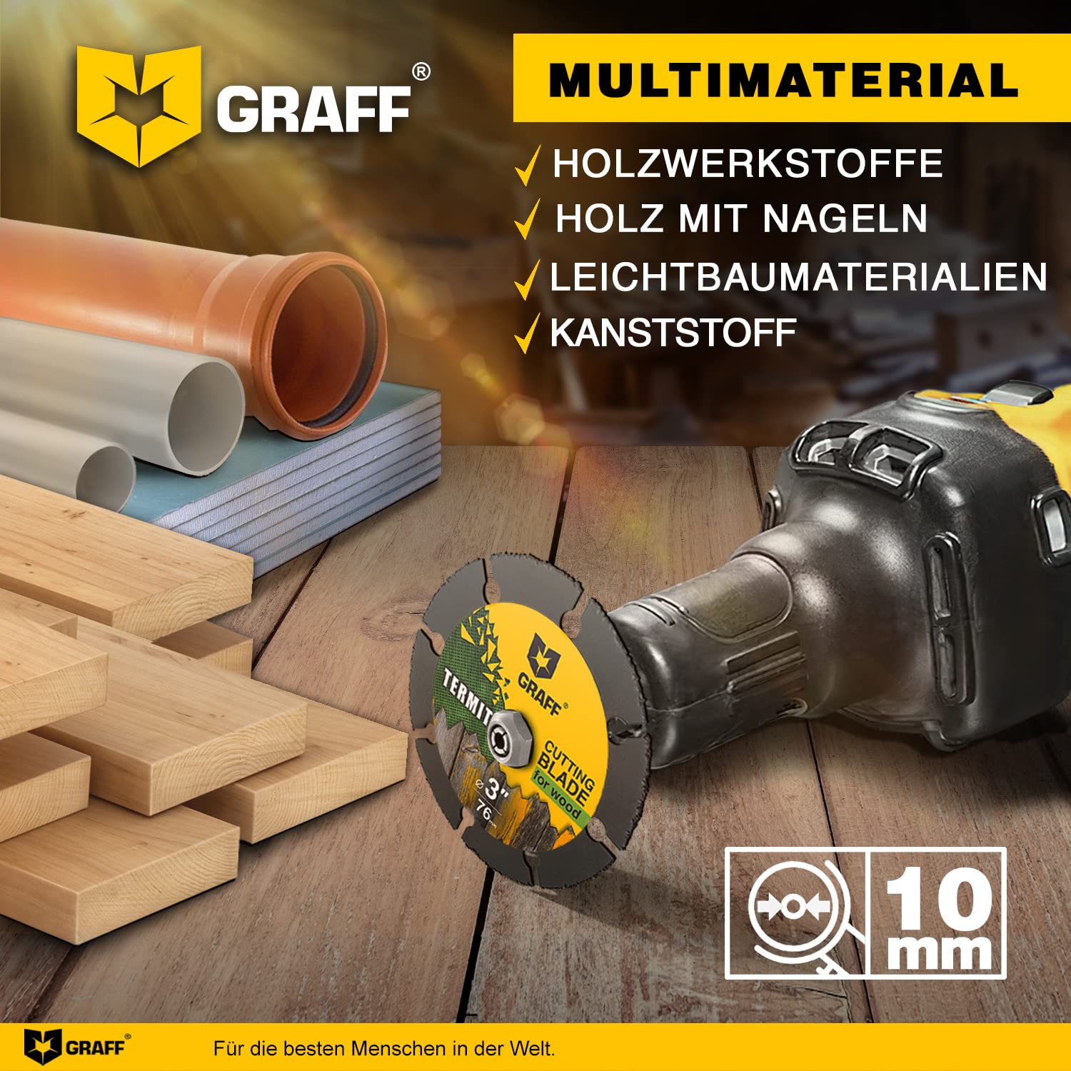 Disco Da Taglio Legno 115mm GRAFF Termit - Mola Carburo Tungsteno Per Smerigliatrice Angolare, Per Legno, Plastica E Cartongesso - Foto 3
