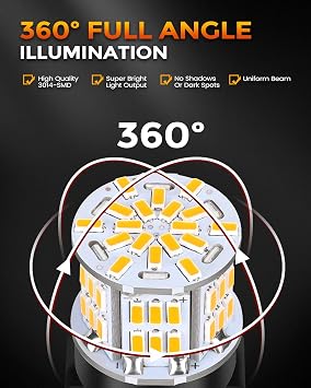 BANGO 3157 LED Bulb Amber Turn Signal Light, 3156 3057 4157 Super Bright for Car Front Rear Turn Signal Lights Brake Tail Lights, 4 Pack