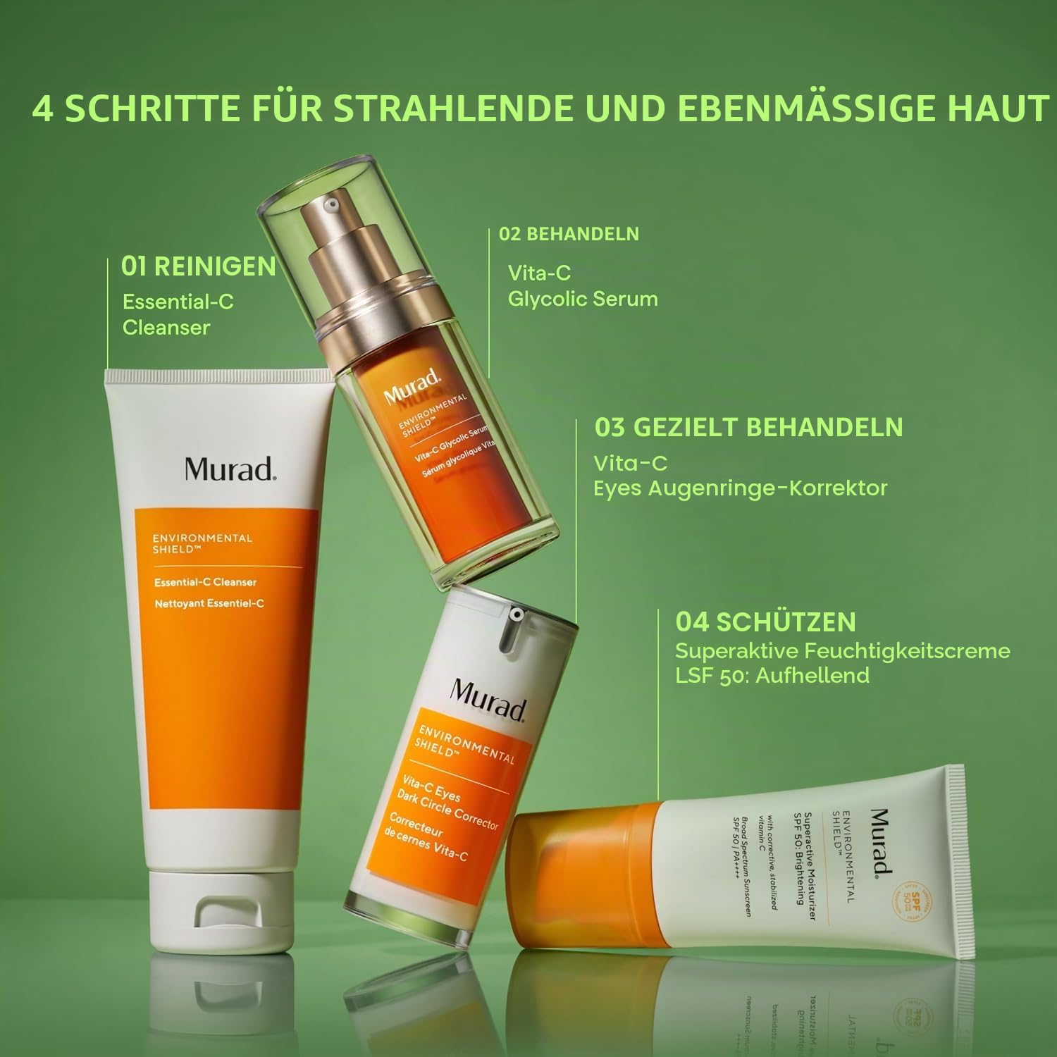 Murad Environmental Shield Vita-C Glycolic Serum - Reduziert mit Vitamin C und Glykolsäure schnell das Erscheinungsbild von Verfärbungen und kreiert einen gleichmäßigen Hautton mit Glow - 30ml