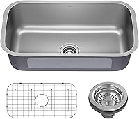 Kraus Premier KBU44 32" Undermount Single Bowl 18-Gauge T304 Stainless Steel Kitchen Sink with Bottom Grid & Strainer