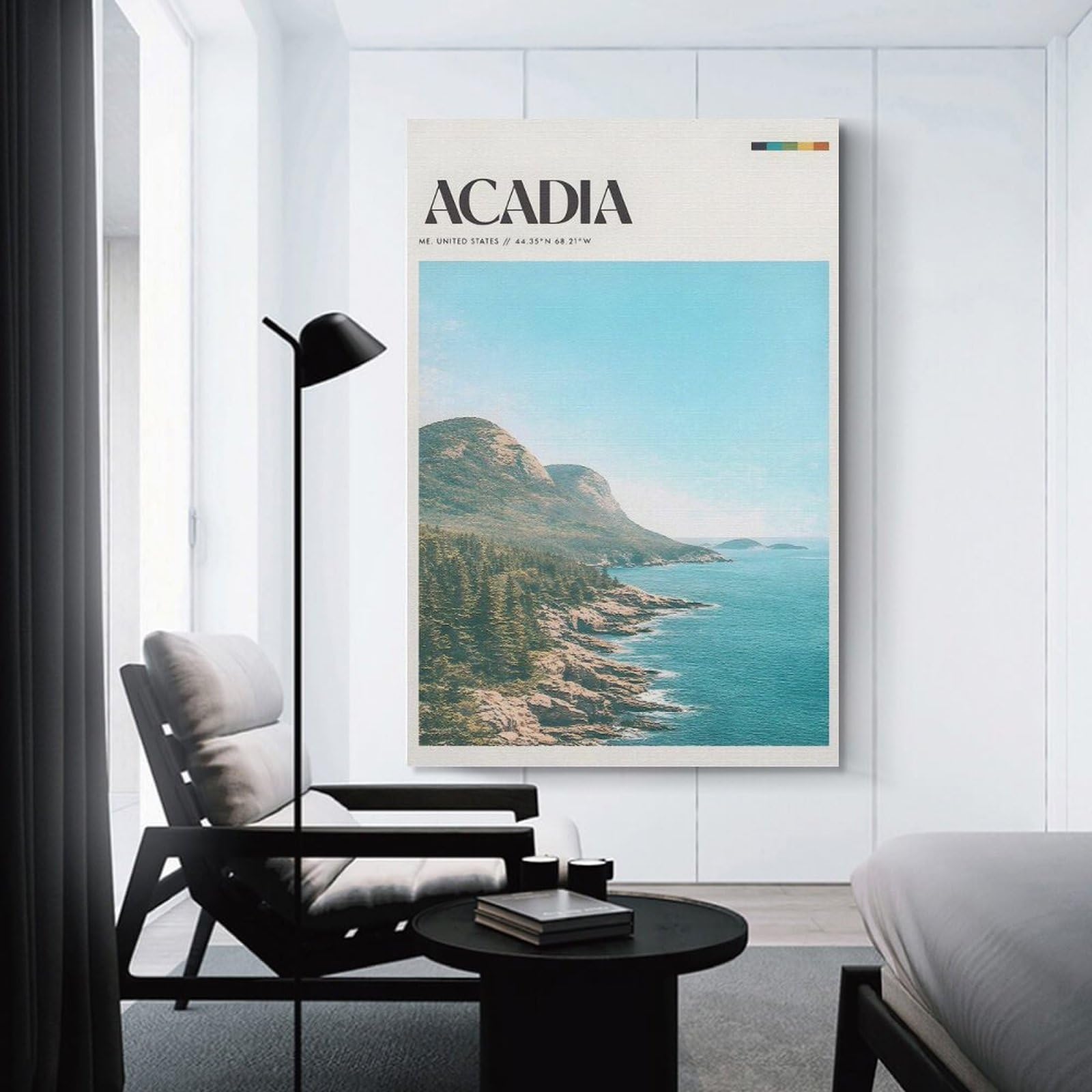 Junmoney Unframe-Style-12 Canvas Wall Picture Acadia National Park Coastal Landscape, 08X12inch(20X30cm), For Office, Study Or Home Workspace, Canvas Wall Decor For Creative Rooms