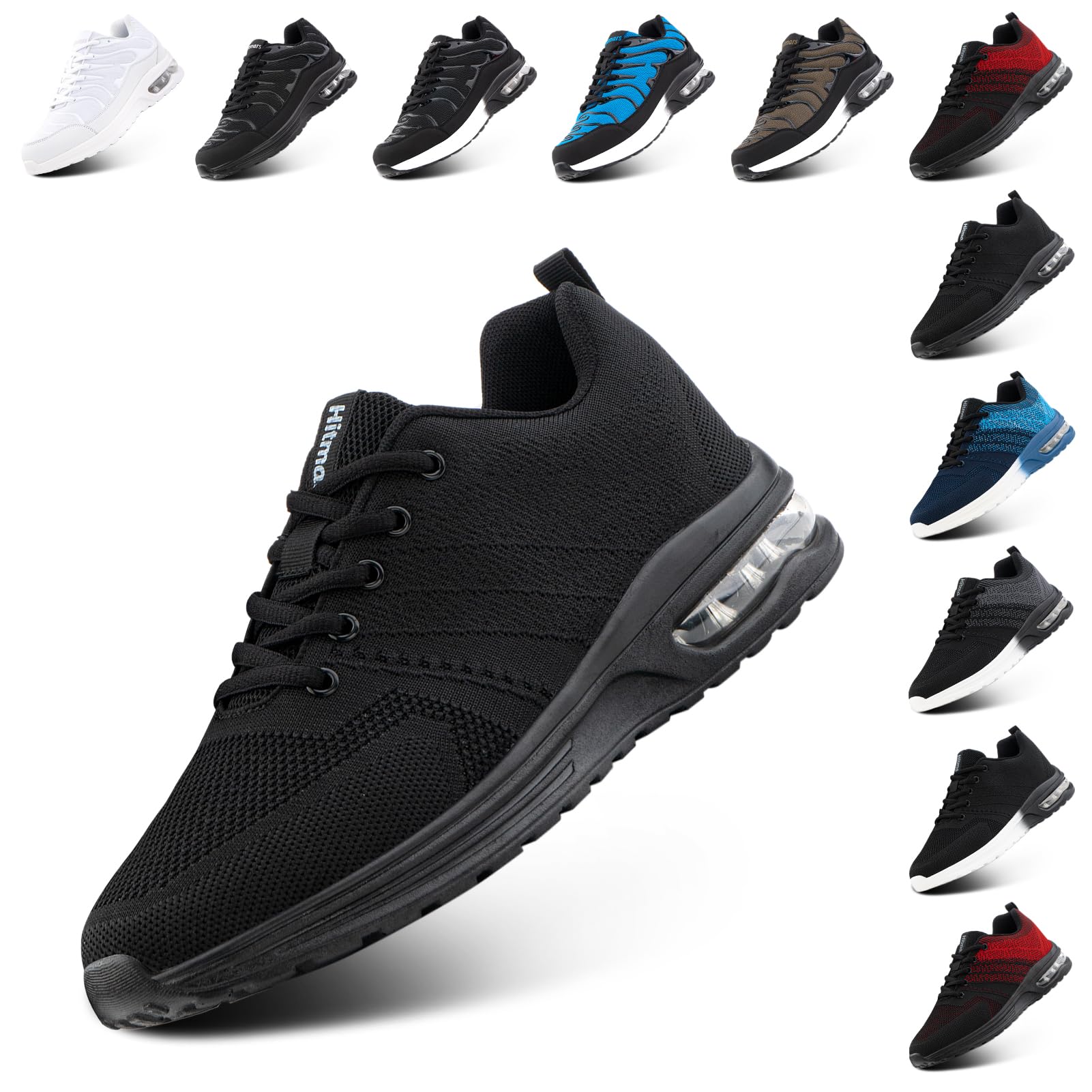 NEOKER Scarpe Running Uomo Donna Scarpe da Corsa Sneakers Scarpe Ginnastica Scarpe Trail Running Scarpe Sportive Platform Outdoor Nero Blu 36-48 EU