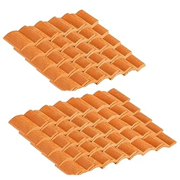 UJEAVETTE 60 Pcs Red Wall Bricks 1/16 Decor for Dollhouses Life Scene Props Brick Red S Shape