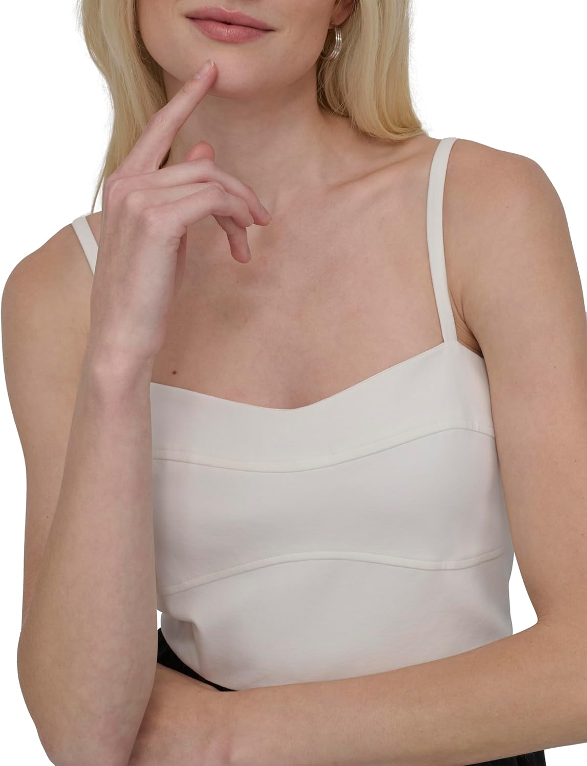 DKNY Womens Spaghetti Strap Sweatheart Neck Two Tone Midi Dress - Image 5