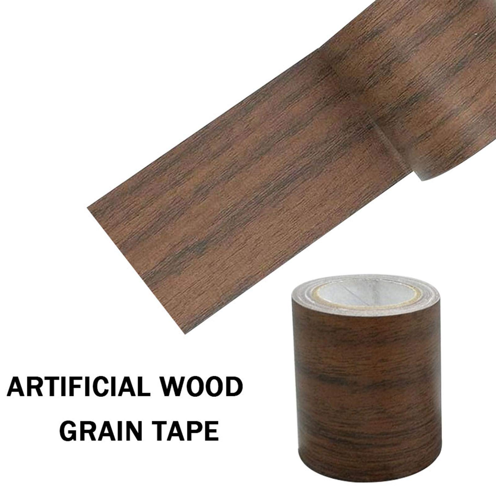 5M Wood Grain Patterned Duck Tape Wood Effect Repair Adhensive Duct Tape For Furniture Door Craft Dark Walnut