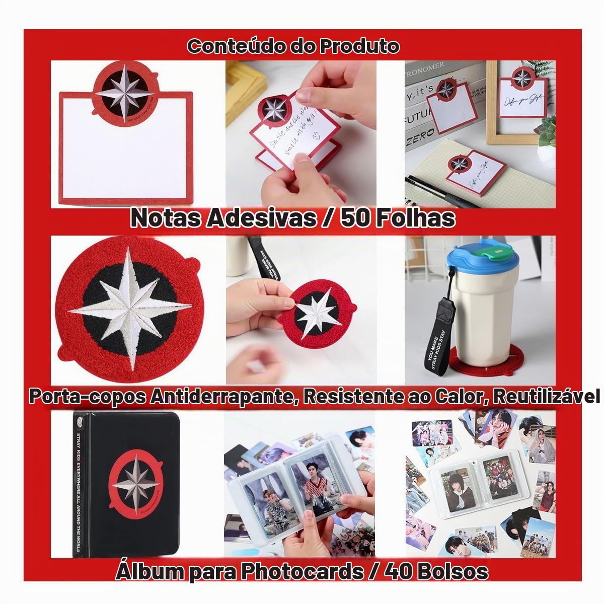 X9H8N9 Skz Merch Stray Fans Conjunto de presentes, incluindo