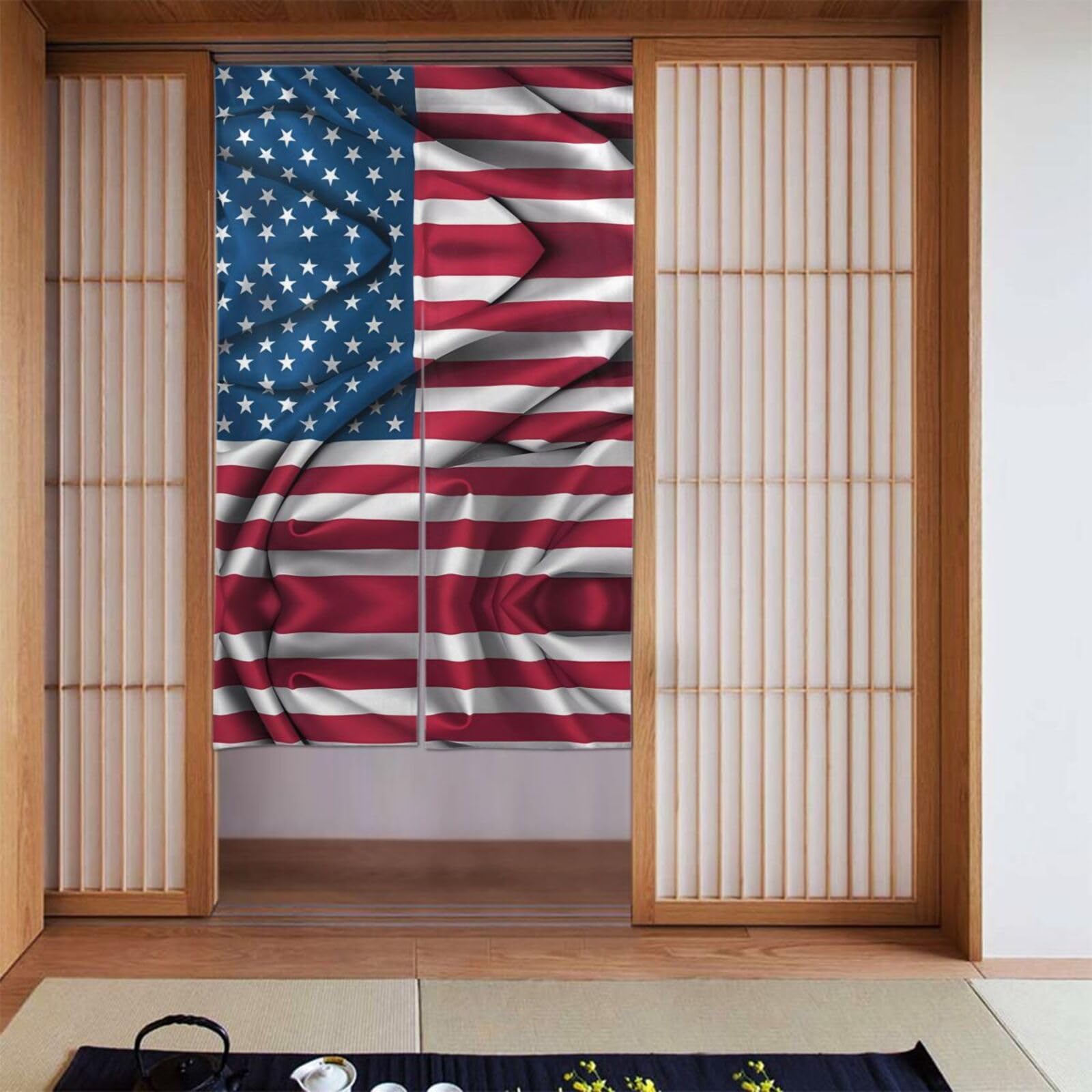 Rideaux épissés drapeau américain pour habiller vos murs et séparer les pièces